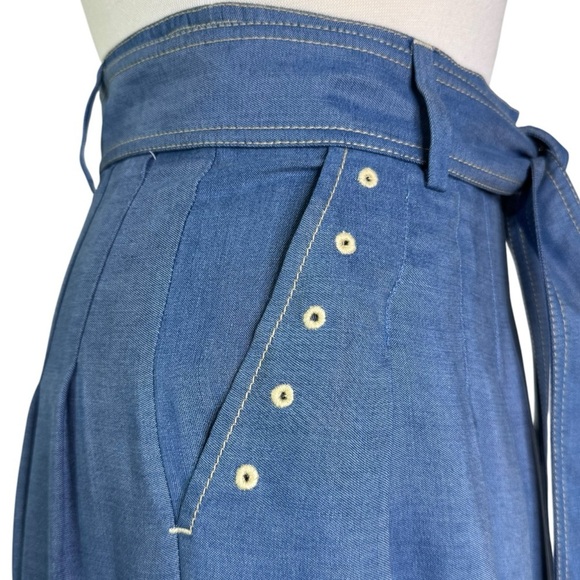 Carolina K Rosa Chambray Embroidered Midi Skirt Size S - Picture 10 of 14